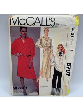McCall's Misses Dress Tunic ShirtSewing Pattern Size 10-12 8797 Uncut 1980s